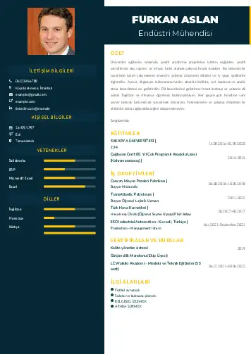 Endüstri Mühendisi CV Örnekleri cv indir
